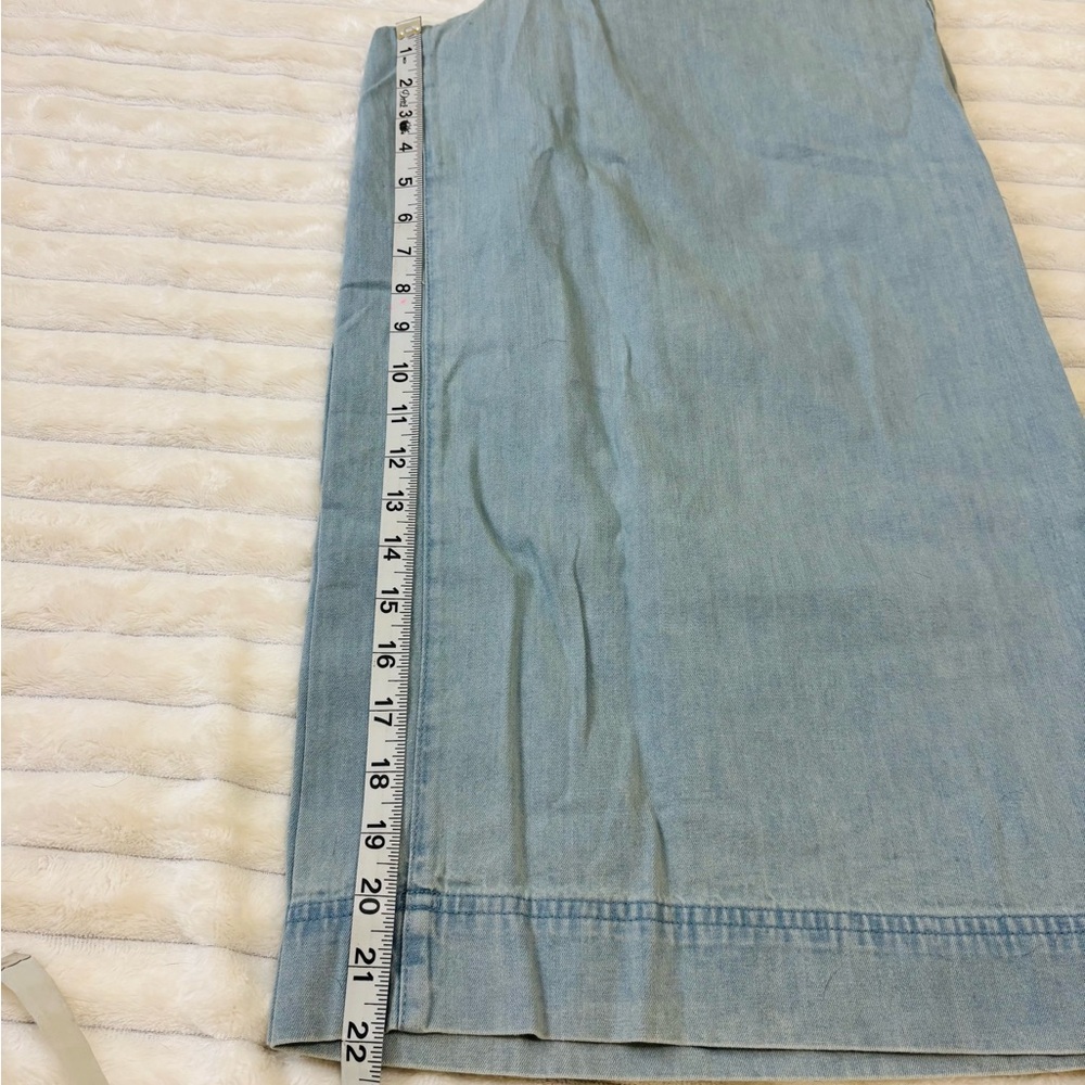 Aerie twill cutout jumpsuit, sz S | boho wide leg denim summer cropped overalls - Picture 12 of 13